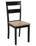 Zestaw 2 krzeseł do jadalni drewniany jasny z czarnym GEORGIA Lumarko!