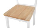 Zestaw do jadalni stół i 6 krzeseł drewniany jasny z białym GEORGIA Lumarko!