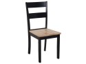 Zestaw do jadalni stół i 6 krzeseł drewniany jasny z czarnym GEORGIA Lumarko!