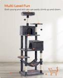 Drapak dla kota 191 cm z miękkim pluszem w kolorze dymnego szarego