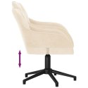 Obrotowe krzesło biurowe, kremowe, tapicerowane aksamitem Lumarko!