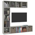 3-częściowy regał na książki/półka pod TV, kolor betonu 180x30x180 cm Lumarko!