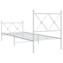 Metalowa rama łóżka z wezgłowiem i zanóżkiem, biała, 75x190 cm Lumarko!