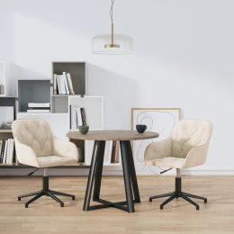 Obrotowe krzesła stołowe, 2 szt., kremowe, aksamitne Lumarko!