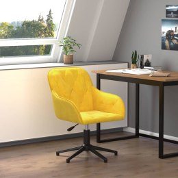 Obrotowe krzesło biurowe, żółte, tapicerowane aksamitem Lumarko!