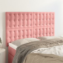 Zagłówki do łóżka, 4 szt., różowy, 72x5x78/88 cm, aksamit Lumarko!