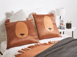 2 poduszki dekoracyjne dla dzieci misie bawełniane 45 x 45 cm brązowe TEDDYBEAR Lumarko!