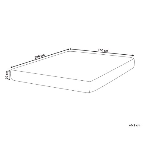 Materac memory foam zdejmowany pokrowiec 160 x 200 cm twardy FANCY