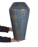 Wazon dekoracyjny ceramiczny 51 cm złoto-turkusowy MASSA Lumarko!