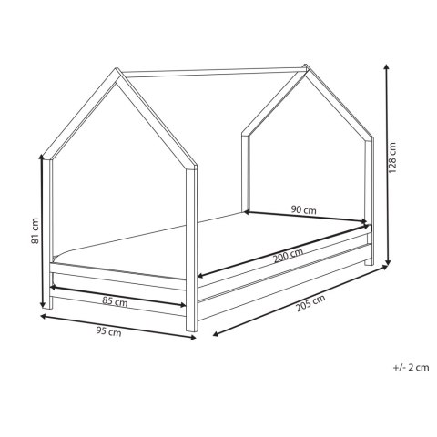 Łóżko dziecięce domek drewniane 90 x 200 cm białe APPY