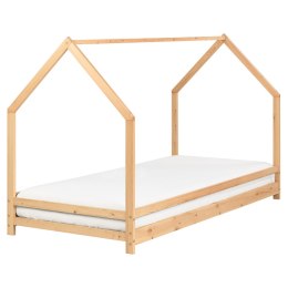 Łóżko dziecięce domek drewniane 90 x 200 cm jasne APPY Lumarko!