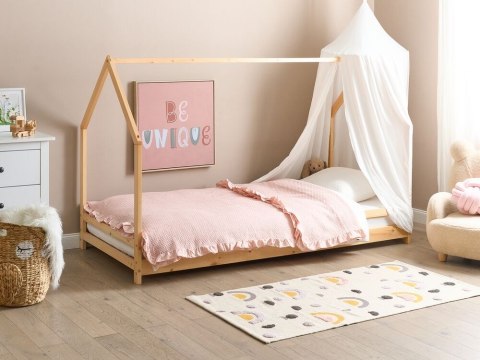 Łóżko dziecięce domek drewniane 90 x 200 cm jasne APPY
