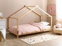 Łóżko dziecięce domek drewniane 90 x 200 cm jasne ORLU Lumarko!