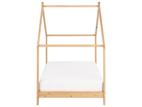 Łóżko dziecięce domek drewniane 90 x 200 cm jasne ORLU