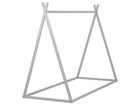 Łóżko dziecięce domek drewniane 90 x 200 cm szare SAURAT