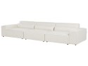 Sofa modułowa 3-osobowa boucle z otomaną biała HELLNAR Lumarko!