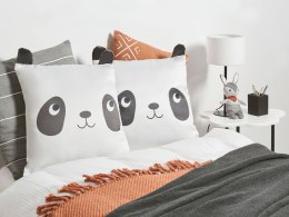 2 poduszki dla dzieci bawełniane w pandy 45 x 45 cm czarno-białe PANDAPAW Lumarko!