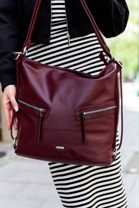 Klasyczna, pojemna torebka damska ze skóry ekologicznej Lumarko!