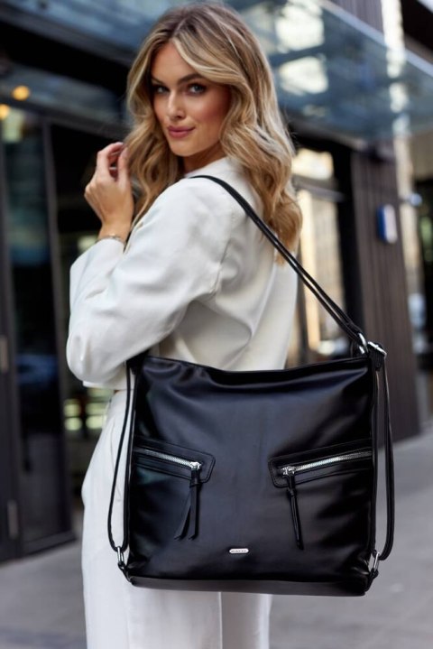 Klasyczna, pojemna torebka damska ze skóry ekologicznej Lumarko!