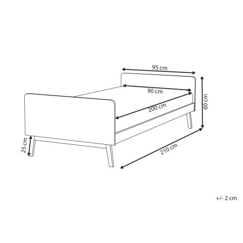 Łóżko drewniane 90 x 200 cm szare BONNAC