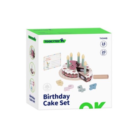 TOOKY TOY Drewniany Tort Urodzinowy ze Świeczkami Rzepy Lumarko!