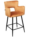 Zestaw 2 krzeseł barowych welurowe pomarańczowe SANILAC Lumarko!