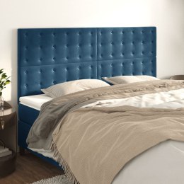 Zagłówki do łóżka, 4 szt, ciemnoniebieski, 80x5x78/88cm aksamit Lumarko!