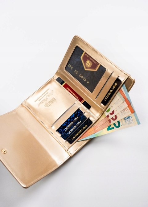 Portfel damski ze skóry ekologicznej na zatrzask i suwak Lumarko!