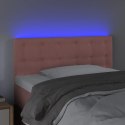 Zagłówek do łóżka z LED, różowy, 80x5x78/88 cm, aksamit Lumarko!