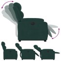 Elektryczny, podnoszony fotel rozkładany, ciemnozielony aksamit Lumarko!