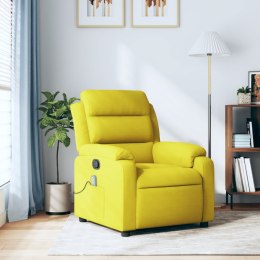 Rozkładany fotel masujący, żółty, obity aksamitem Lumarko!