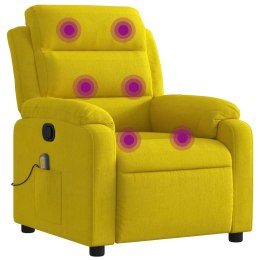Rozkładany fotel masujący, żółty, obity aksamitem Lumarko!