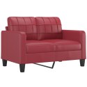 2-os. sofa z poduszkami, winna czerwień, 120 cm, sztuczna skóra Lumarko!