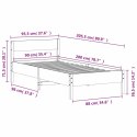 Rama łóżka z wezgłowiem, biała, 90x200 cm, lite drewno sosnowe Lumarko!