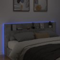 Zagłówek z półką i LED, szarość betonu, 220x16,5x103,5 cm Lumarko!