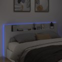 Zagłówek z półką i oświetleniem LED, biały, 220x16,5x103,5 cm Lumarko!