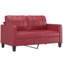 2-os. sofa z poduszkami, winna czerwień, 140 cm, sztuczna skóra Lumarko!