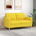 Sofa 2-osobowa, jasnożółta, 140 cm, tapicerowana tkaniną Lumarko!