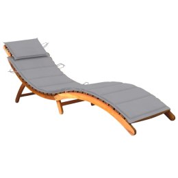 VidaXL Ogrodowy leżak z poduszką, lite drewno akacjowe