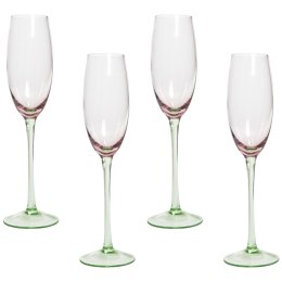 Zestaw 4 kieliszków do szampana 200 ml różowo-zielony DIOPSIDE