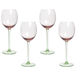 Zestaw 4 kieliszków do wina czerwonego 360 ml różowo-zielony DIOPSIDE