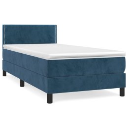 Łóżko kontynentalne z materacem, niebieskie, aksamit, 80x200 cm Lumarko!