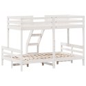 Łóżko piętrowe, 80x200/120x200 cm, białe, lite drewno sosnowe Lumarko!