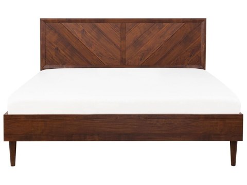 Łóżko 180 x 200 cm ciemne drewno MIALET