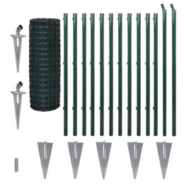 VidaXL Euro ogrodzenie, stalowe, 25 x 1,2 m, zielone