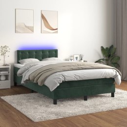 Łóżko kontynentalne z materacem i LED zielony aksamit 120x200cm Lumarko!