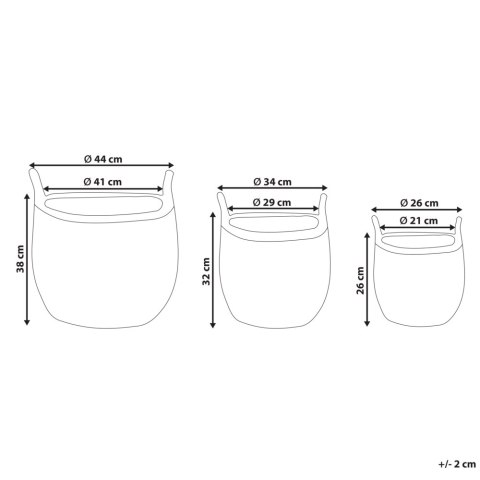 Zestaw 3 koszy na kwiaty z technorattanu brązowy AUCUBA