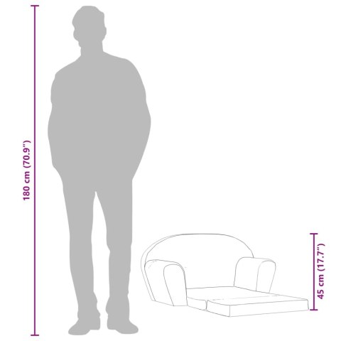  Sofa amerykanka dziecięca szara Lumarko!