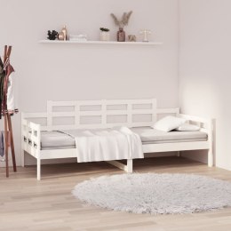 Łóżko dzienne, białe, lite drewno sosnowe, 80x200 cm