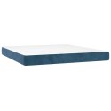 Łóżko kontynentalne z materacem, niebieskie, aksamit, 200x200cm Lumarko!